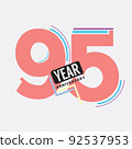 95th Years Anniversary Logo Birthday Celebration Abstract Design Vector Illustration. 92537953