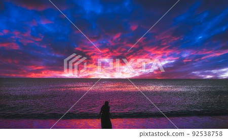 黃昏的沙灘 92538758