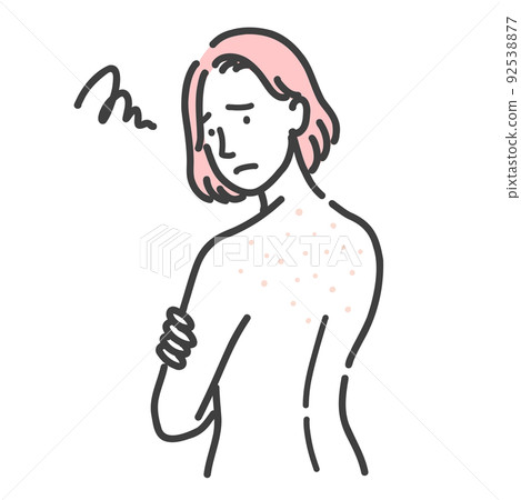 背部粗糙的年輕女子 92538877