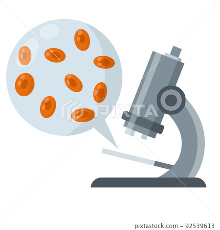 Microscope. Scientific equipment of laboratory. Study of microcosm. 92539613