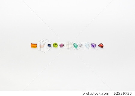 Birthstones lined up in a row 92539736