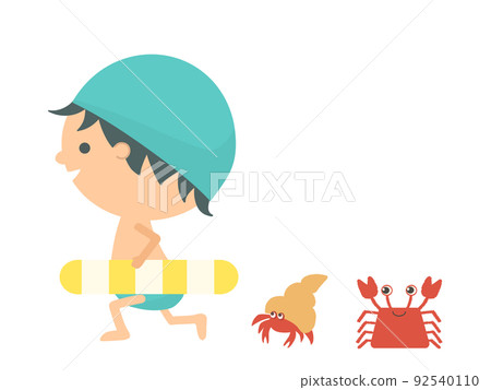 Illustration of a boy with a float 92540110