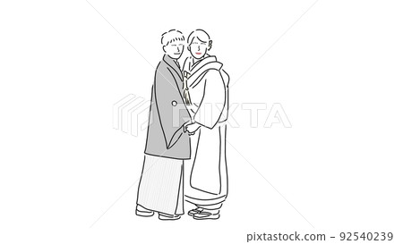 Kamimae wedding ceremony in kimono 92540239