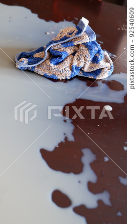 Spilled iced coffee 92540609