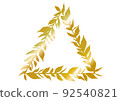 Luxury metallic botanical frame, laurel leaves, triangle, pink gold 92540821