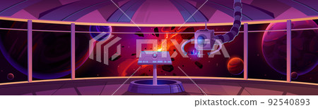 Spaceship control center interior, captain cabin Spaceship control center interior, captain cabin 92540893