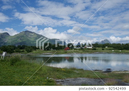 Relaxing view in the morning in the middle of nature in Norway 92542499