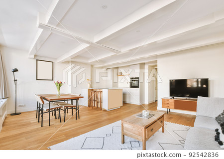 Bright dining room in a modern luxury house 92542836