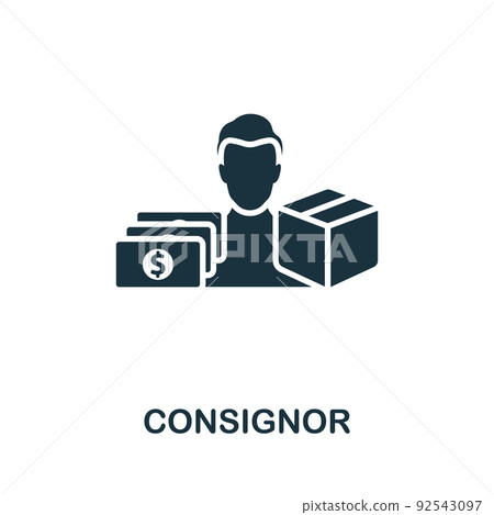 Consignor icon. Monochrome simple line Shipping icon for templates, web design and infographics Consignor icon. Monochrome simple line Shipping icon for templates, web design and infographics 92543097