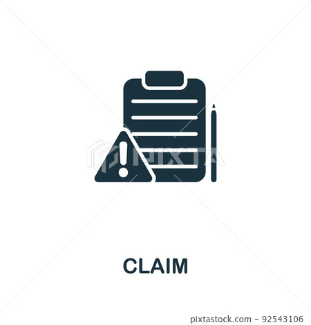Claim icon. Monochrome simple line Shipping icon for templates, web design and infographics 92543106