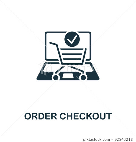 Order Checkout icon. Monochrome simple line Retail icon for templates, web design and infographics Order Checkout icon. Monochrome simple line Retail icon for templates, web design and infographics 92543218