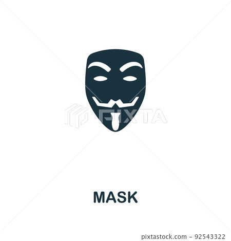 Mask icon. Monochrome simple line Protest icon for templates, web design and infographics 92543322