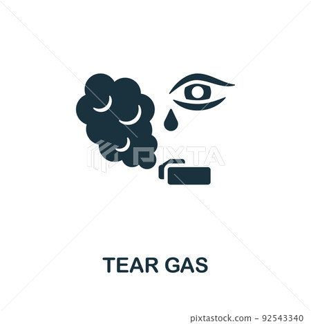 Tear Gas icon. Monochrome simple line Protest icon for templates, web design and infographics 92543340