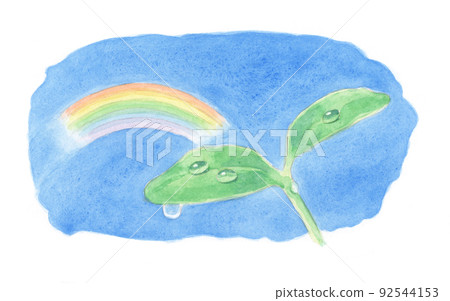 Watercolor: raindrops and rainbows Watercolor: raindrops and rainbows 92544153