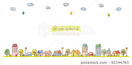 Rough hand-painted cityscape illustration background material Rough hand-painted cityscape illustration background material 92544763
