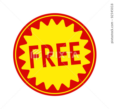 Circular promotional sticker illustration for supermarkets and grocery stores (English) / Free 92545018