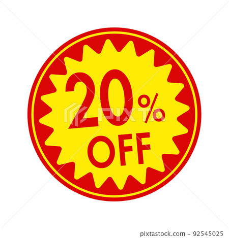 Circular promotional sticker illustration for… - Stock Illustration