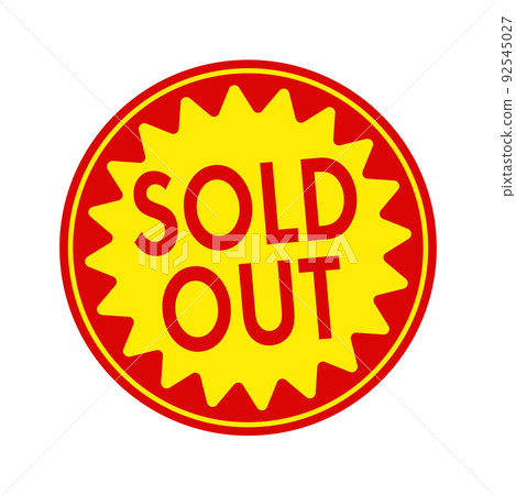 Circular promotional sticker illustration for supermarkets and grocery stores (English) / sold out 92545027