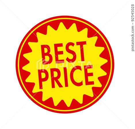 Circular promotional sticker illustration for supermarkets and grocery stores (English) / Best Price Circular promotional sticker illustration for supermarkets and grocery stores (English) / Best Price 92545028