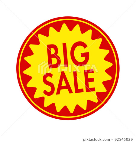 超市和雜貨店的圓形促銷貼紙插圖（英文）/大減價 92545029