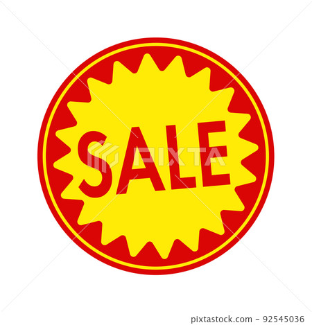 Circular promotional sticker illustration for supermarkets and grocery stores (English) / SALE 92545036