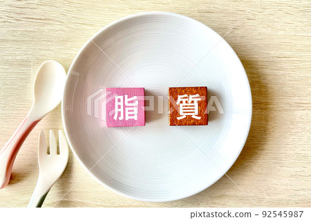 One of the three major nutrients for lipids on a plate 92545987