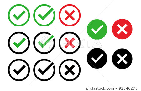 Check mark icon, green check mark 92546275