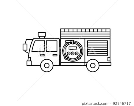 消防車/工作車輛插圖/線條圖 消防車/工作車輛插圖/線條圖 92546717