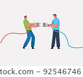Partnership, teamwork collaboration or work meeting. Business solutions, Success communicate, Partnership deal, perfect match connection. Business vector illustration. 92546746