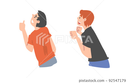 Excited male followers set. People following popular channel or blog in social media cartoon vector illustration Excited male followers set. People following popular channel or blog in social media cartoon vector illustration 92547179