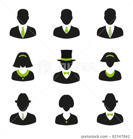 People icon set in flat style. Avatar symbols. 92547842