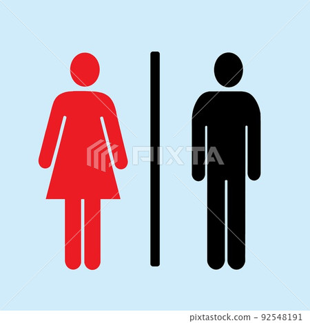 男女廁所標誌黑牆藍底B 92548191