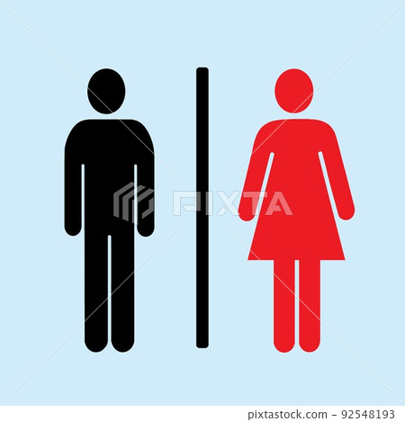 男女廁所標誌黑牆藍底A 92548193