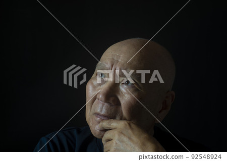 Face of Japanese senior man Face of Japanese senior man 92548924