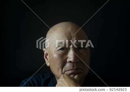 Face of Japanese senior man Face of Japanese senior man 92548925