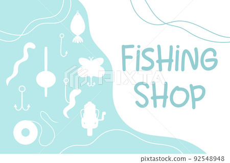 Fishing shop. Flyer for a fishing store. Fishing shop. Flyer for a fishing store. 92548948