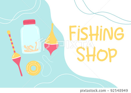 Fishing shop. Flyer for a fishing store. Fishing shop. Flyer for a fishing store. 92548949