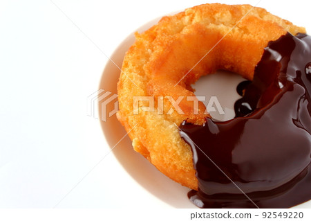 Old-fashioned donuts with chocolate sauce Old-fashioned donuts with chocolate sauce 92549220