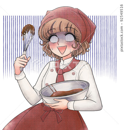 情人節巧克力製作失敗！少女卡通風格白眼少女 92549516