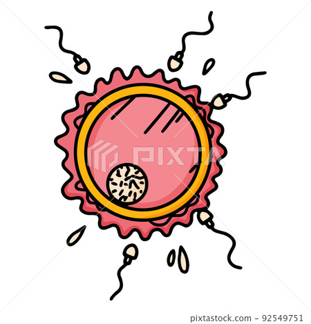 Egg with sperm, pregnancy and fertilizatio icon Egg with sperm, pregnancy and fertilizatio icon 92549751