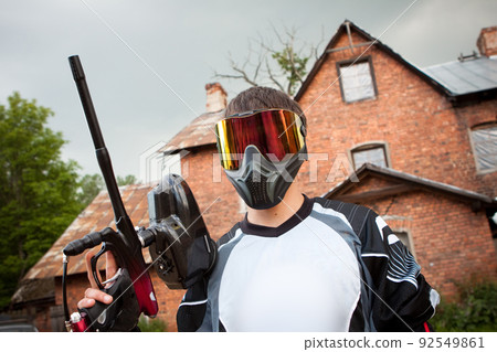 paintball shooter and house as the background paintball shooter and house as the background 92549861