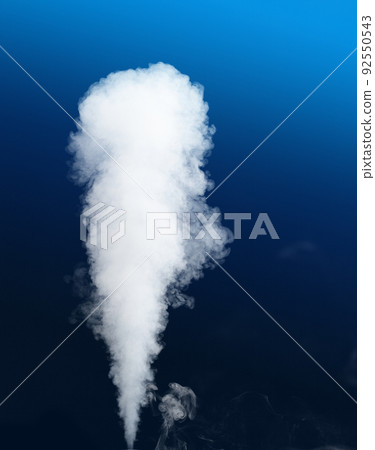 thick stream of fog on blue 92550543
