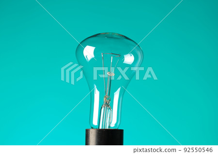 light bulb on blue 92550546