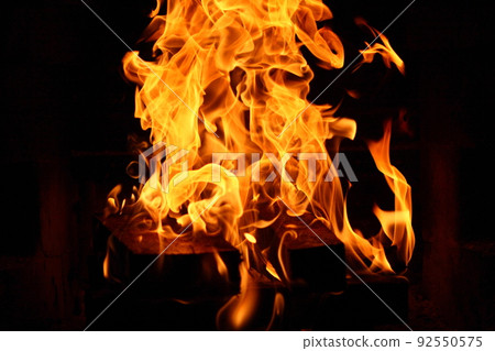 fire in the fireplace fire in the fireplace 92550575