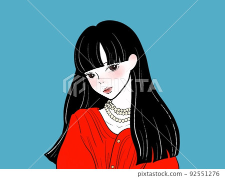 一個無聊的女孩的面部表情 92551276
