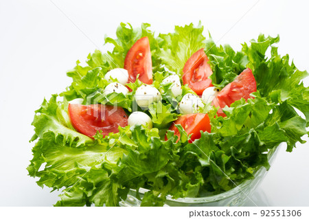 Tomato and mozzarella cheese salad Tomato and mozzarella cheese salad 92551306