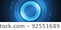 Abstract circle digital background, smart lens technology, overlap layer, design concept 92551689