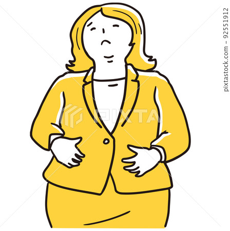 Business woman worried about getting fat 92551912