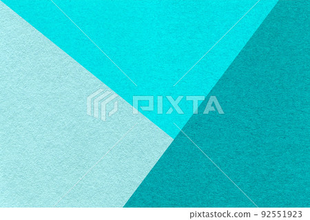 Texture of craft cyan, turquoise and blue shade color paper background, macro. Vintage abstract cerulean cardboard 92551923