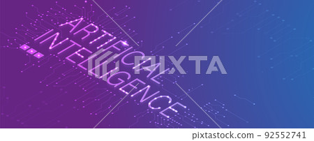 Conceptual technology illustration of artificial intelligence Conceptual technology illustration of artificial intelligence 92552741